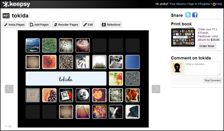 Instagram からフォトブックを作るサービス 「Keepsy」