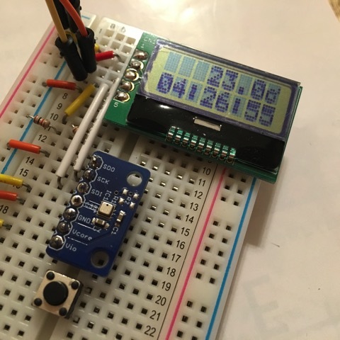 温度センサーBME280の値をLCD(AQM0802A)に表示